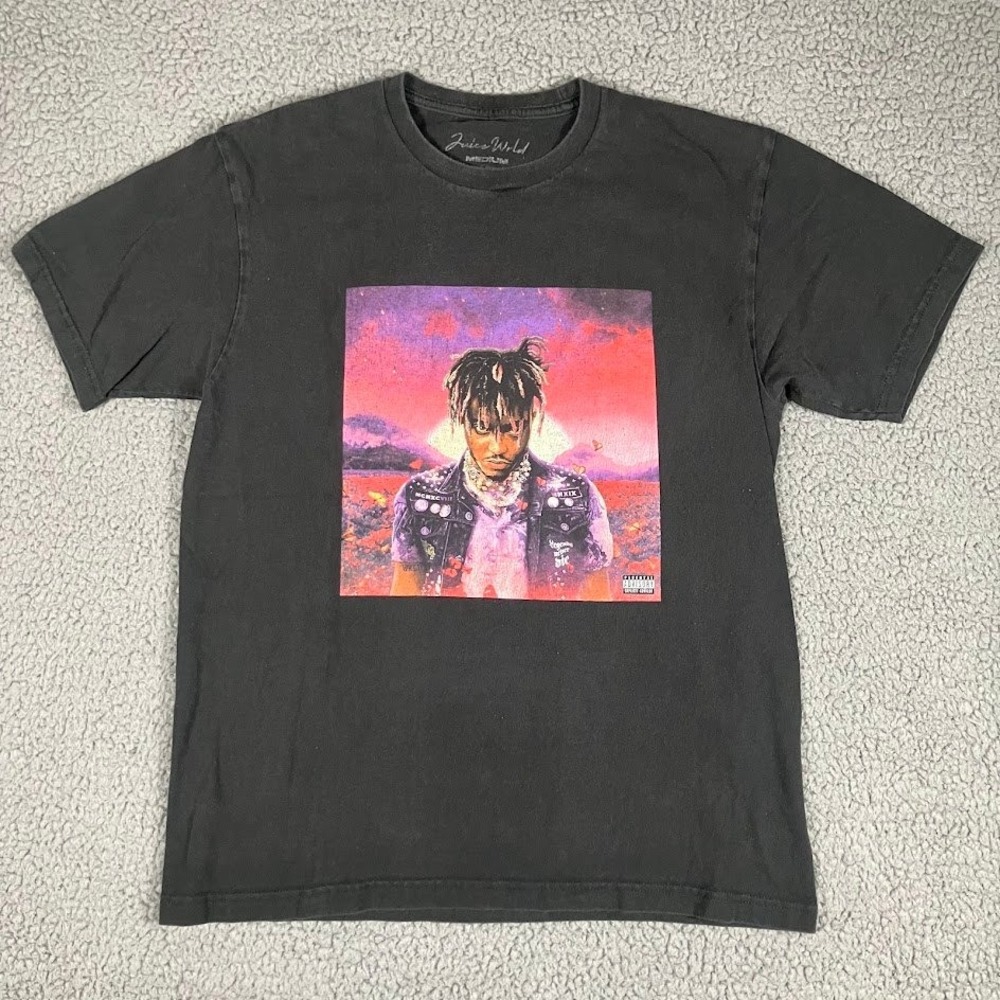 Juice WRLD Legends Never Die Album Cover Graphic T-Shirt Black Medium